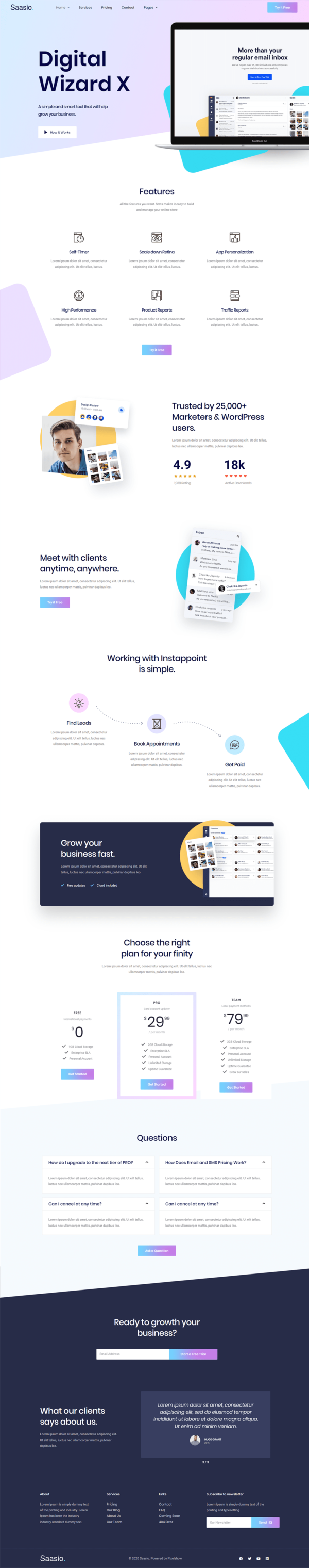 Homepage transparent design